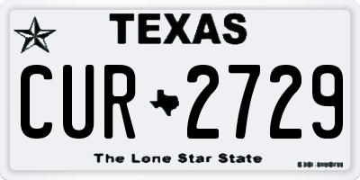 TX license plate CUR2729