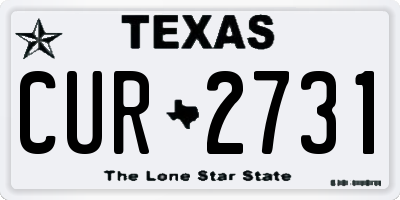 TX license plate CUR2731