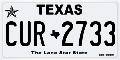 TX license plate CUR2733
