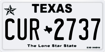 TX license plate CUR2737