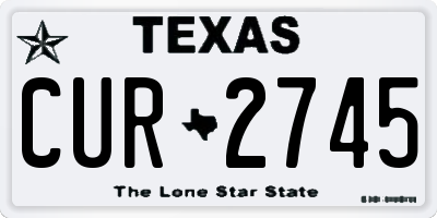 TX license plate CUR2745