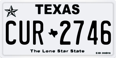 TX license plate CUR2746
