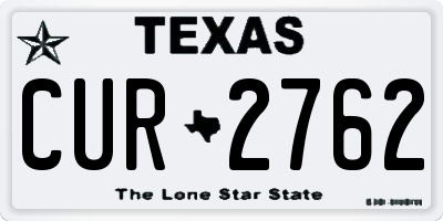 TX license plate CUR2762