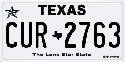 TX license plate CUR2763