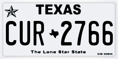 TX license plate CUR2766