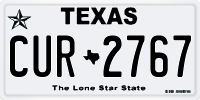 TX license plate CUR2767