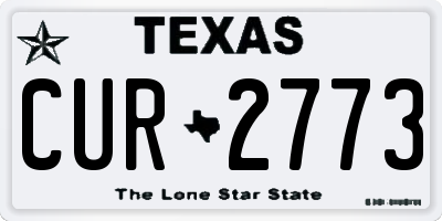TX license plate CUR2773