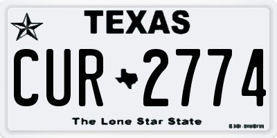 TX license plate CUR2774