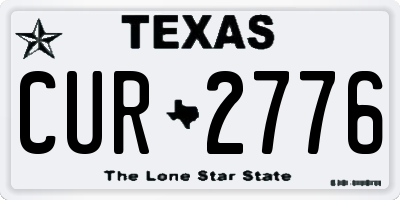 TX license plate CUR2776
