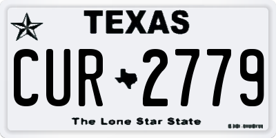 TX license plate CUR2779