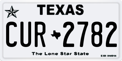 TX license plate CUR2782