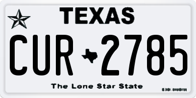 TX license plate CUR2785