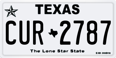 TX license plate CUR2787