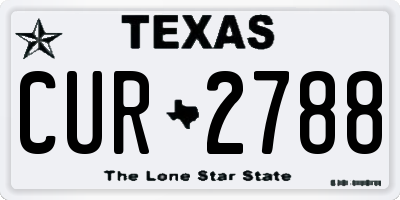 TX license plate CUR2788