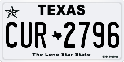 TX license plate CUR2796