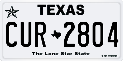 TX license plate CUR2804