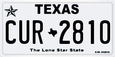TX license plate CUR2810