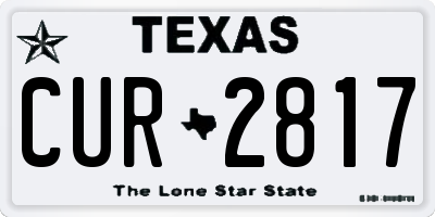 TX license plate CUR2817