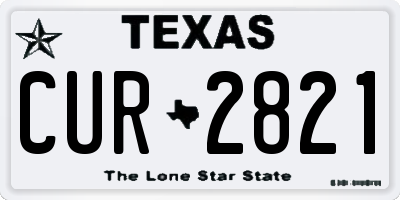 TX license plate CUR2821
