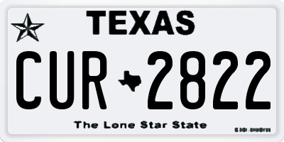 TX license plate CUR2822
