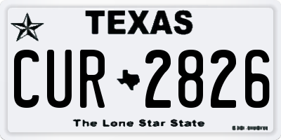 TX license plate CUR2826