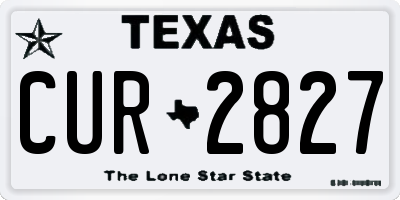 TX license plate CUR2827