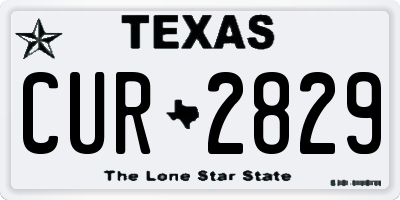 TX license plate CUR2829