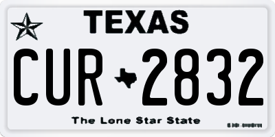 TX license plate CUR2832