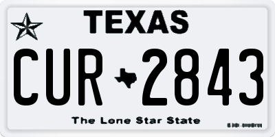 TX license plate CUR2843