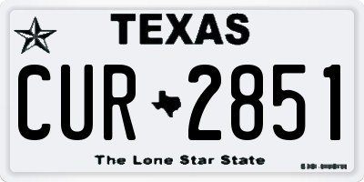 TX license plate CUR2851
