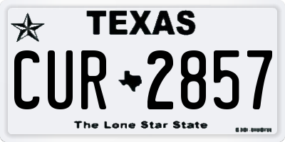 TX license plate CUR2857