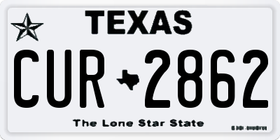 TX license plate CUR2862
