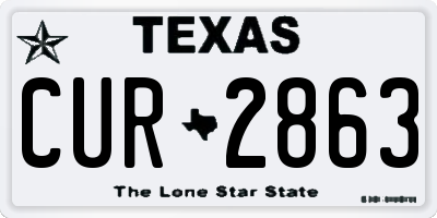TX license plate CUR2863