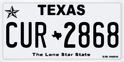 TX license plate CUR2868