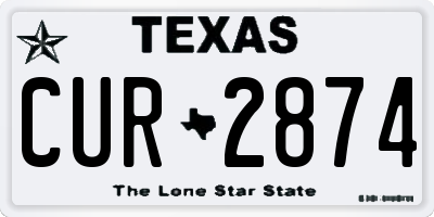 TX license plate CUR2874