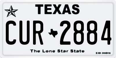 TX license plate CUR2884
