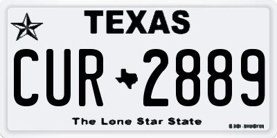 TX license plate CUR2889