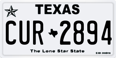 TX license plate CUR2894
