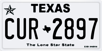 TX license plate CUR2897