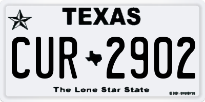 TX license plate CUR2902