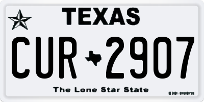 TX license plate CUR2907