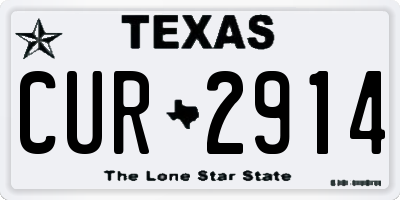 TX license plate CUR2914