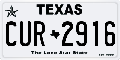 TX license plate CUR2916