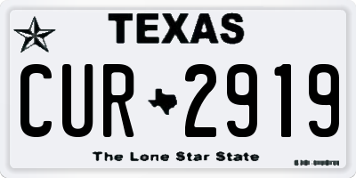 TX license plate CUR2919