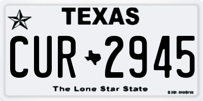 TX license plate CUR2945