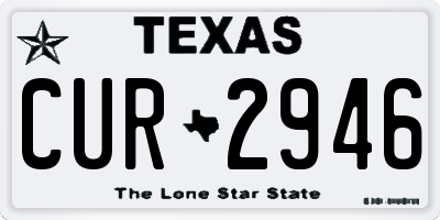 TX license plate CUR2946