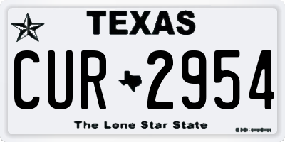 TX license plate CUR2954