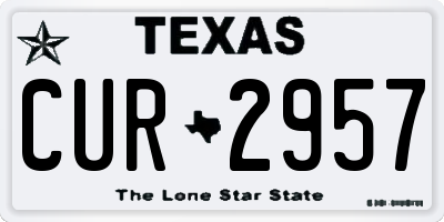 TX license plate CUR2957