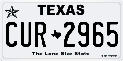 TX license plate CUR2965