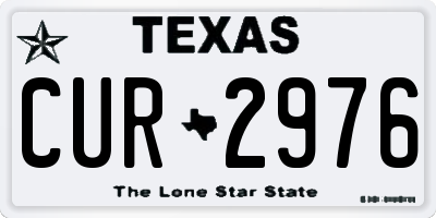 TX license plate CUR2976